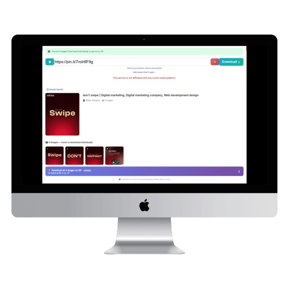 Click your preferred quality button and save the carousel or image to your device.