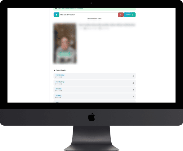 Click your preferred quality button and save the video to your device.