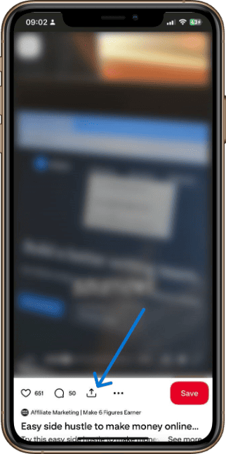 Find the video pin you want to download on the Pinterest app or website.