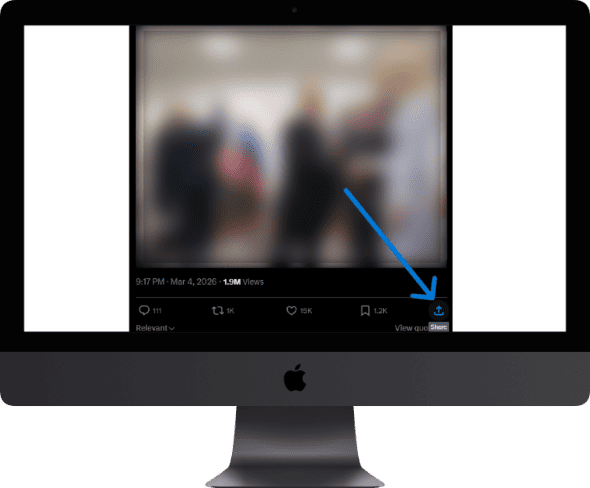 Open X (Twitter) and find the tweet containing the video you want to download.