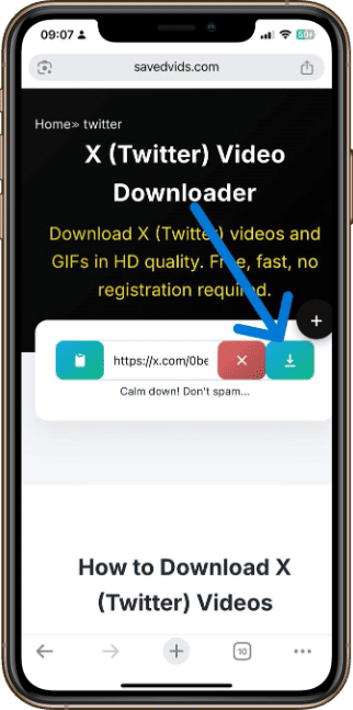 Paste the URL in the box above and click the Download button.