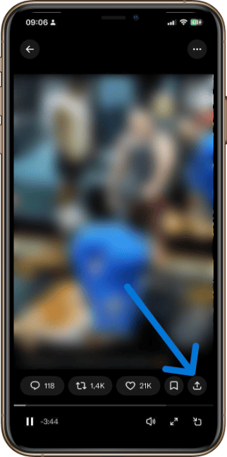 Open X (Twitter) and find the tweet containing the video you want to download.